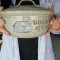 1 Qt Personalized Stoneware Covered Casserole with Log Cabin Logo